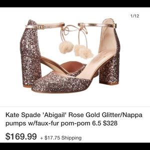Kate Spade Abigail Rose Gold Glitter Pumps